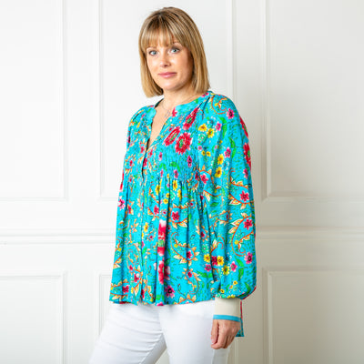 Peony Jersey Cuff Top